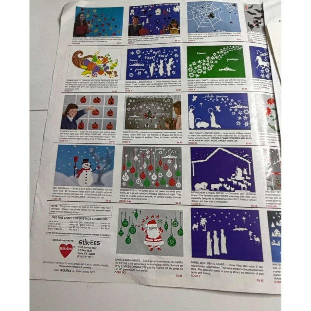Stik-ees 1987 Code B Merry Christmas, Seasons Greetings, Happy New Year